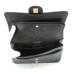 シャネル激安 CHANEL マトラッセ 25 チェーン ショルダー バッグ キャビアスキン ブラック A01112 ゴールド 金具 ココマーク
