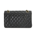 シャネル CHANEL マトラッセ 25 チェーン ショルダーバッグ レザー ブラック ゴールド 金具 A01112