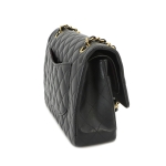 シャネル CHANEL マトラッセ 25 チェーン ショルダーバッグ レザー ブラック ゴールド 金具 A01112