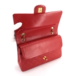 シャネル CHANEL マトラッセ 25 チェーン ショルダーバッグ レザー レッド ヴィンテージ ゴールド 金具 A01112