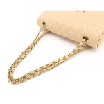 シャネル CHANEL マトラッセ 25 チェーン ショルダー バッグ キャビアスキン ベージュ ゴールド 金具 ココマーク A01112