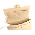 シャネル CHANEL マトラッセ 25 チェーン ショルダー バッグ キャビアスキン ベージュ ゴールド 金具 ココマーク A01112