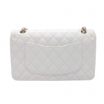 CHANEL シャネル クラシック ハンドバッグ ホワイト ゴールド金具 キャビアスキン A01112
