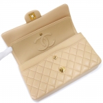 シャネル マトラッセ 25 2way Wフラップ Wチェーン ショルダー 斜め掛け ラムスキン レザー ベージュ ゴールド金具 A01112