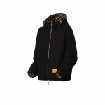 LOUIS VUITTON リバーシブル ブークレ ウール パーカ黒 1AAMTB