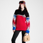 LOUIS VUITTON トリコロールニットハイネックプルオーバー 1AC17L