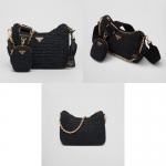 プラダ代引 PRADA Re-Edition 2005 ラフィアショルダーバッグ クロシェバッグ 1BH204_2A2T_F0002_V_V9L