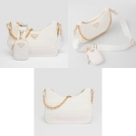 プラダ激安 PRADA Re-Edition 2005 ラフィアショルダーバッグ クロシェバッグ 1BH204_2A2T_F0009_V_V9L