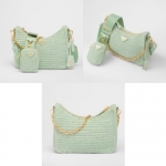 プラダ代引 PRADA Re-Edition 2005 ラフィアショルダーバッグ クロシェバッグ 1BH204_2A2T_F0934_V_V9L