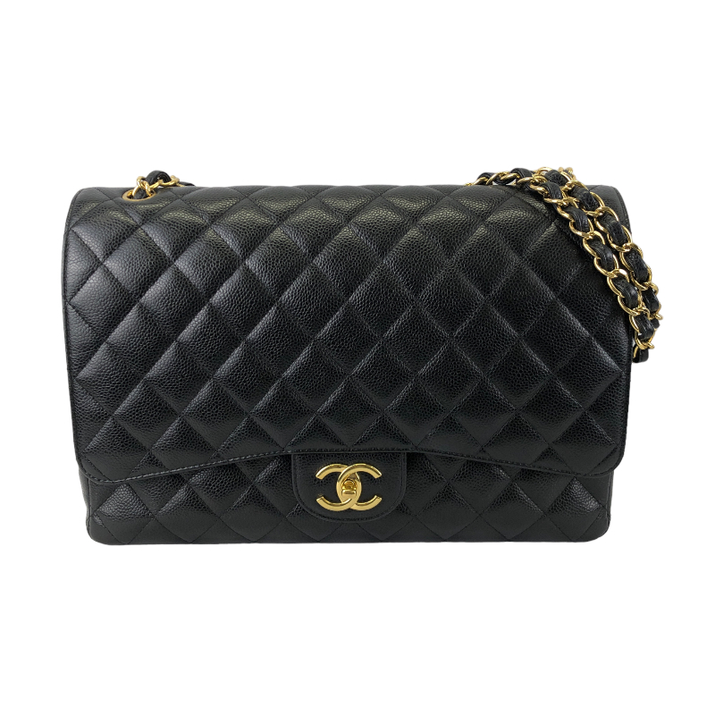 シャネルショルダーバッグ マトラッセWフラップ ブラック ゴールド金具　A58601 Y01864 C3906