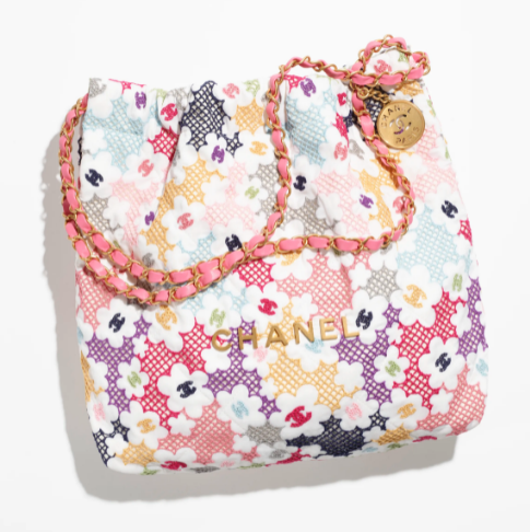 シャネル 22 スモール ハンドバッグ レース パッチワーク AS3260 B16006 NU931