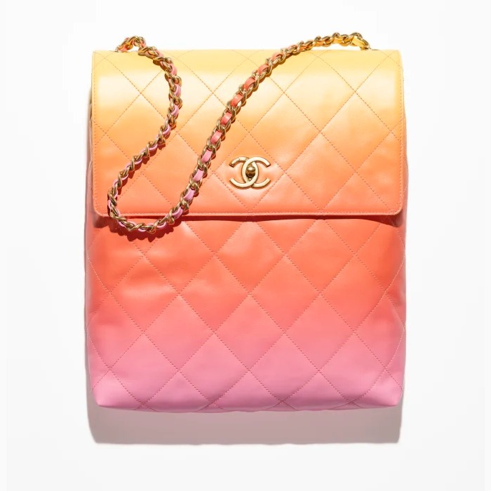 シャネル CHANEL ラージ ホーボー バッグ オレンジ&イエロー AS4632 B15040 NT620