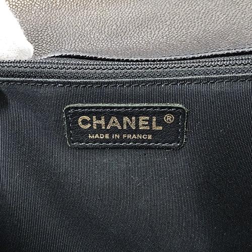 シャネル ボーイシャネル ラージ レディース チェーンショルダー キャビアスキン ブラック ゴールド金具 A92193