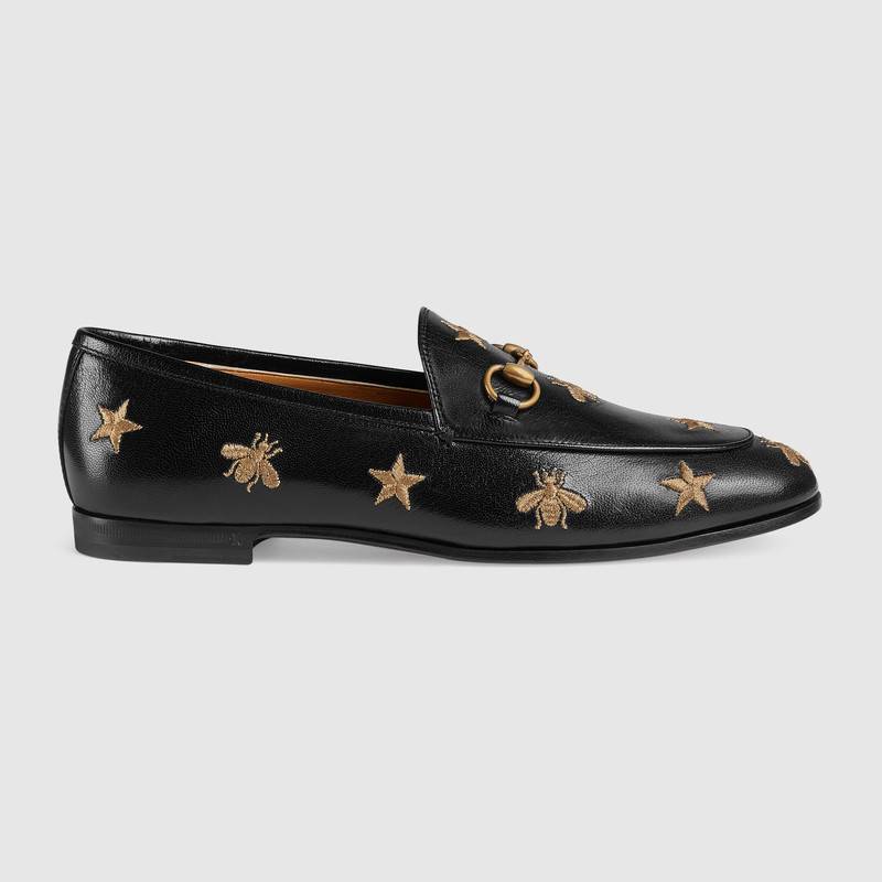 グッチ GUCCI ヨルダーン エンブロイダリー レザーローファー 505281 D3V00 1000