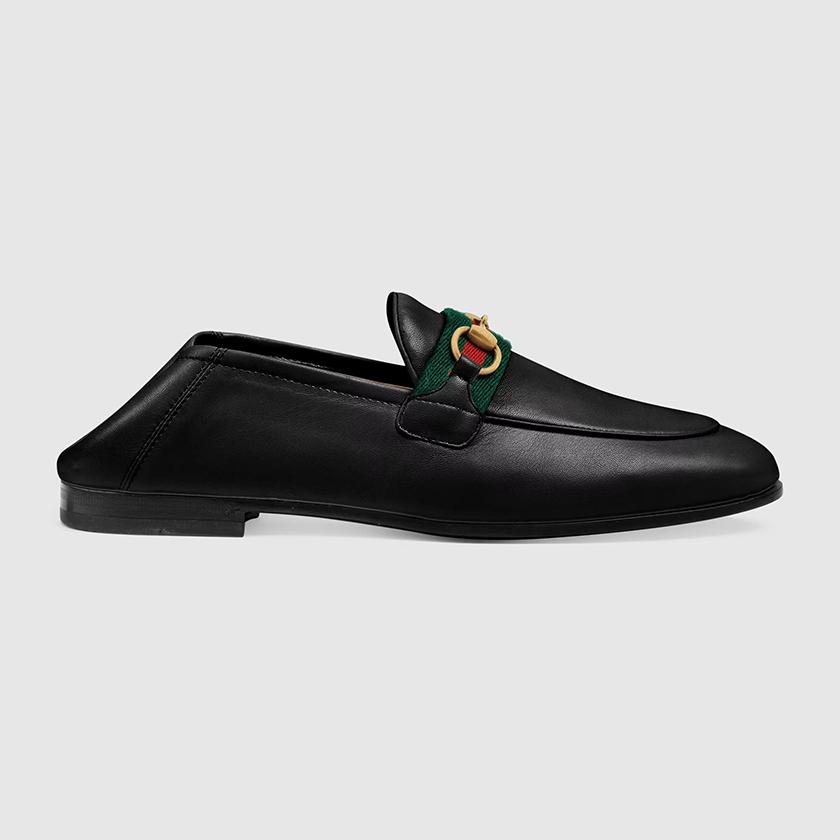 グッチ GUCCI ホースビットウェブ付き*クラシックローファーシューズ ブラック 631619 CQXM0 1060