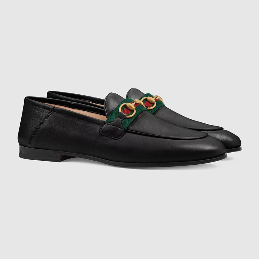 グッチ GUCCI ホースビットウェブ付き*クラシックローファーシューズ ブラック 631619 CQXM0 1060