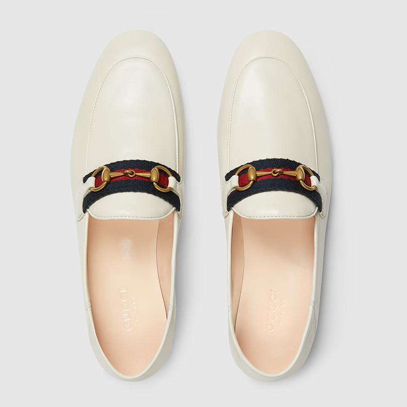 グッチ GUCCI ホースビットウェブ付き*クラシックローファーシューズ ホワイト 631619 CQXM0 9065