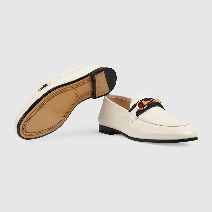 グッチ GUCCI ホースビットウェブ付き*クラシックローファーシューズ ホワイト 631619 CQXM0 9065