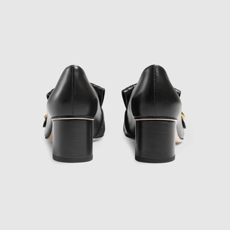 グッチ代引 GUCCI マーモント レザー ミッドヒールパンプス ブラック 408208 C9D00 1000
