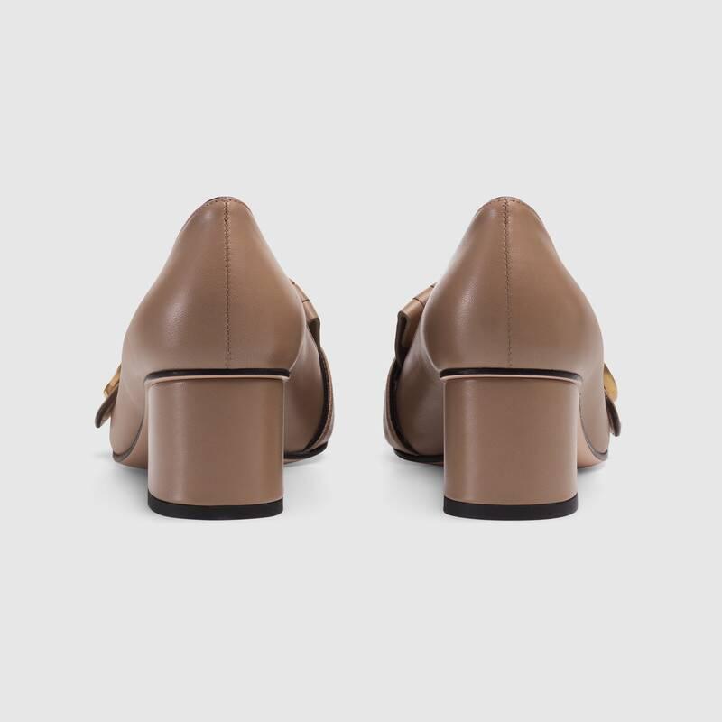 グッチ GUCCI マーモント レザー ミッドヒールパンプス トープ 408208 C9D00 2606