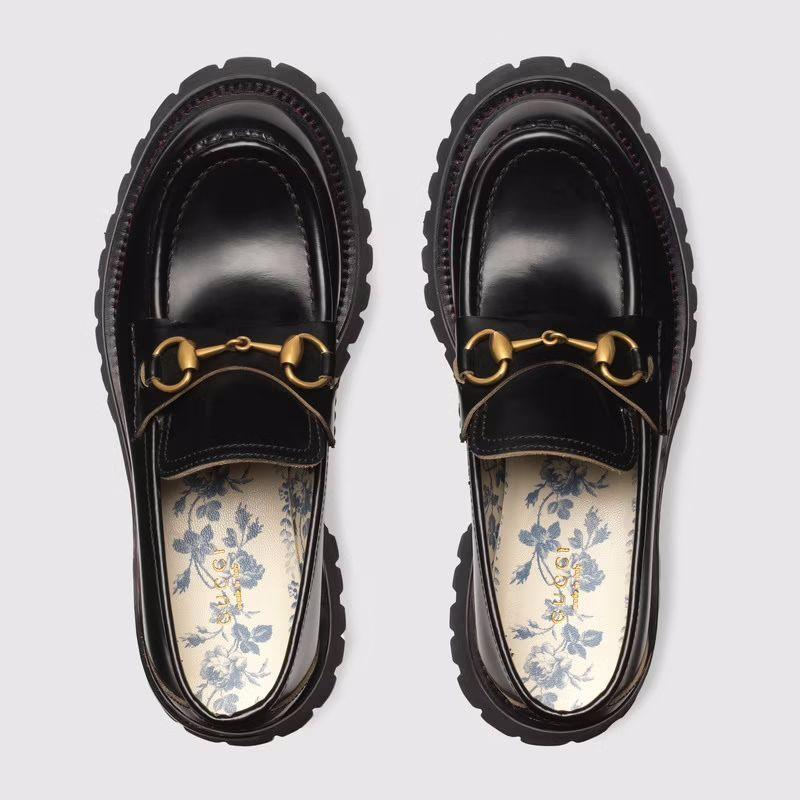 グッチ GUCCI レザー ラグソール 〔ホースビット〕ローファー 577236 DS800 1000
