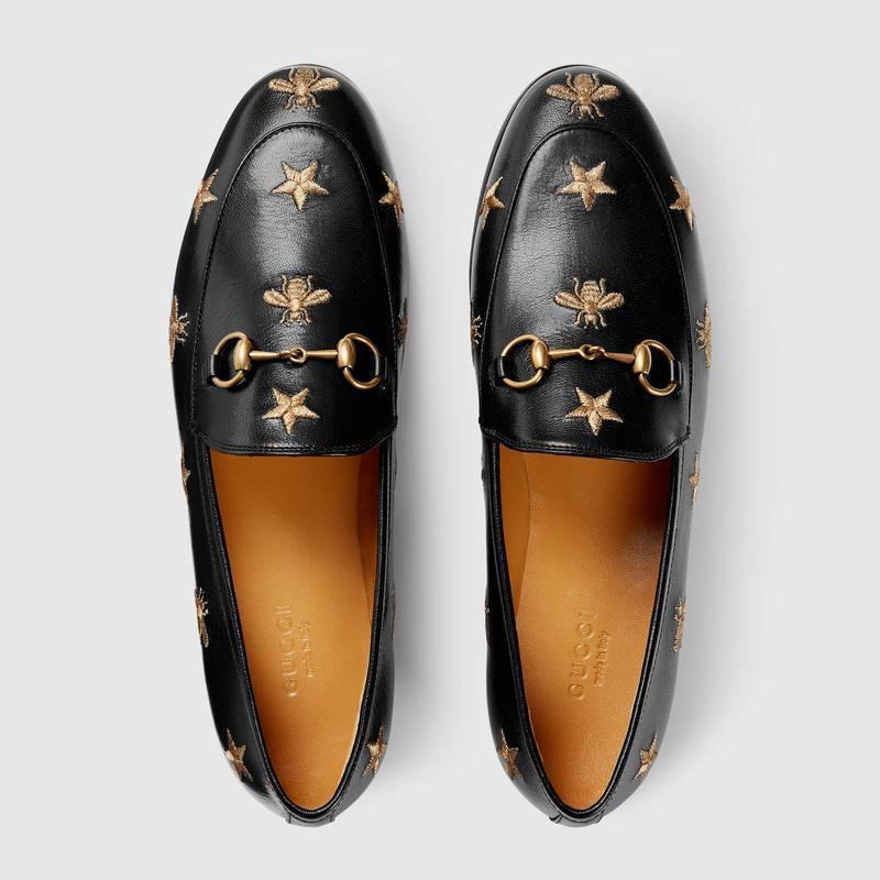 グッチ GUCCI ヨルダーン エンブロイダリー レザーローファー 505281 D3V00 1000