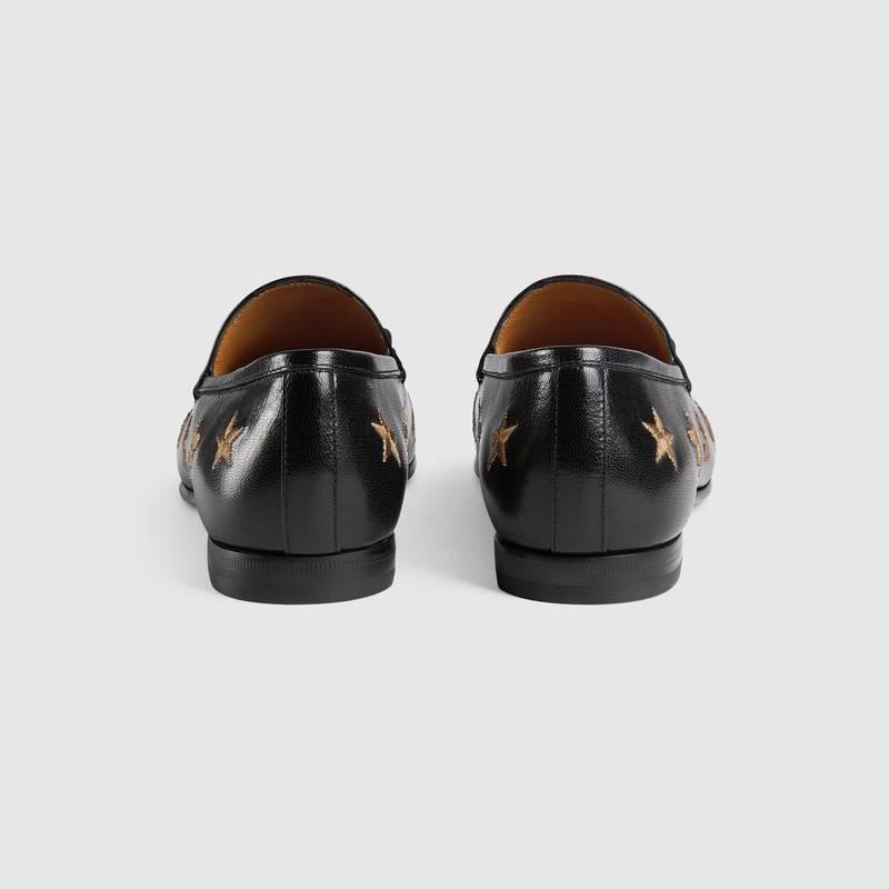 グッチ GUCCI ヨルダーン エンブロイダリー レザーローファー 505281 D3V00 1000