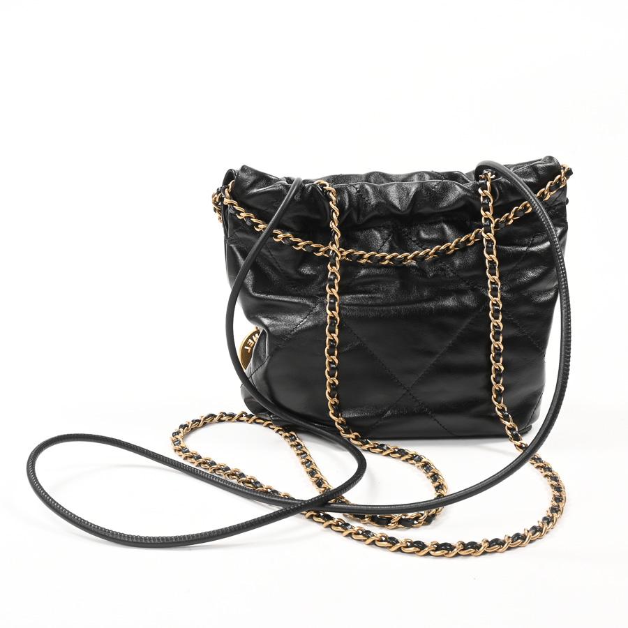 シャネル CHANEL22ミニハンドバッグ ショルダーバッグ AS3980 ブラック レディース