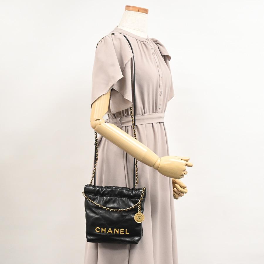 シャネル CHANEL22ミニハンドバッグ ショルダーバッグ AS3980 ブラック レディース