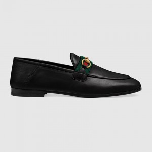 グッチ GUCCI ホースビットウェブ付き*クラシックローファーシューズ ブラック 631619 CQXM0 1060