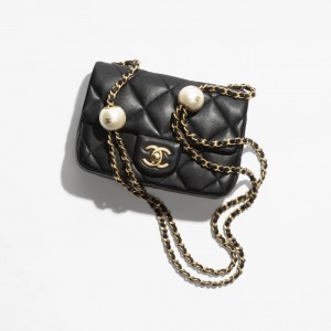 シャネル CHANEL パール ラムスキン ミニ フラップ バッグ AS4868 B16574 94305