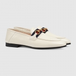 グッチ GUCCI ホースビットウェブ付き*クラシックローファーシューズ ホワイト 631619 CQXM0 9065