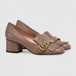 グッチ GUCCI マーモント レザー ミッドヒールパンプス トープ 408208 C9D00 2606