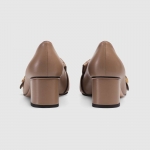 グッチ GUCCI マーモント レザー ミッドヒールパンプス トープ 408208 C9D00 2606