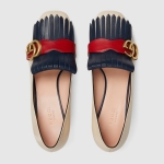 GUCCI グッチ ダブルGフリンジ付 レザーミッドヒールパンプス 408208 C9DN0 9574