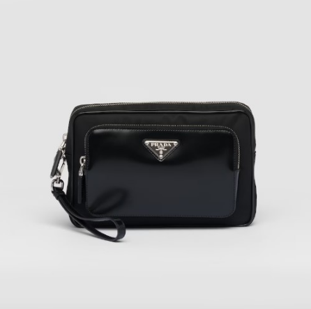 PRADA プラダ Re-Nylon xブラッシュドレザー ポーチ 2VF041_789_F0002_V_OOO