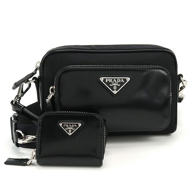 プラダ PRADA Re-Nylon xブラッシュドレザー ショルダーバッグ 2VH172 789 F0002 V OOT