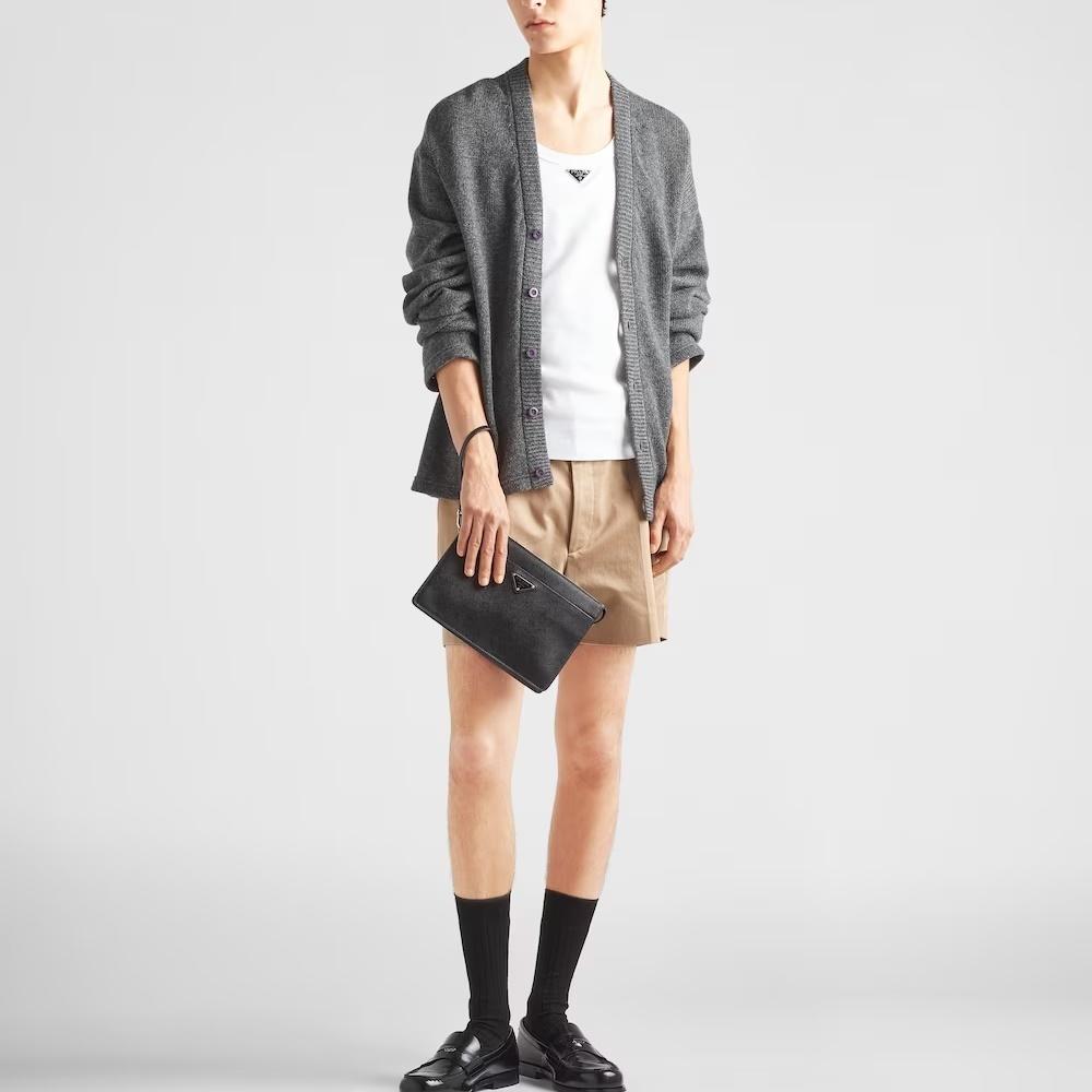プラダ PRADA サフィアーノレザー ポーチ クラッチバッグ 2VF032_9Z2_F0002_V_OOI