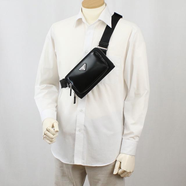 PRADAボディバッグ SOFTY 2VH156 2DDJ レザー ベルトバッグ 2VH156 789 F0002