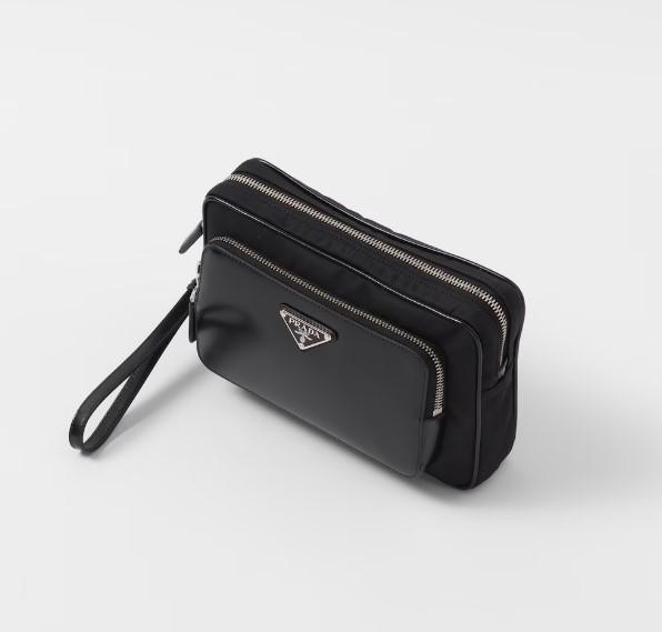 PRADA プラダ Re-Nylon xブラッシュドレザー ポーチ 2VF041_789_F0002_V_OOO