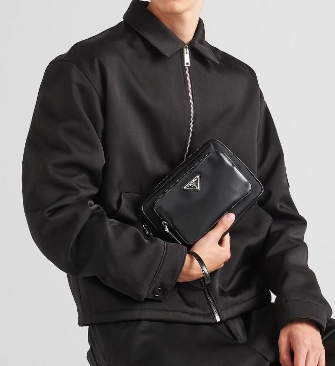 PRADA プラダ Re-Nylon xブラッシュドレザー ポーチ 2VF041_789_F0002_V_OOO