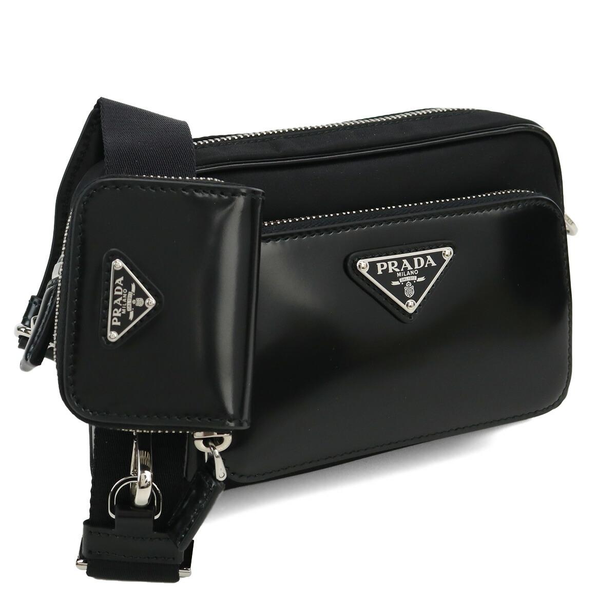 プラダ PRADA Re-Nylon xブラッシュドレザー ショルダーバッグ 2VH172 789 F0002 V OOT
