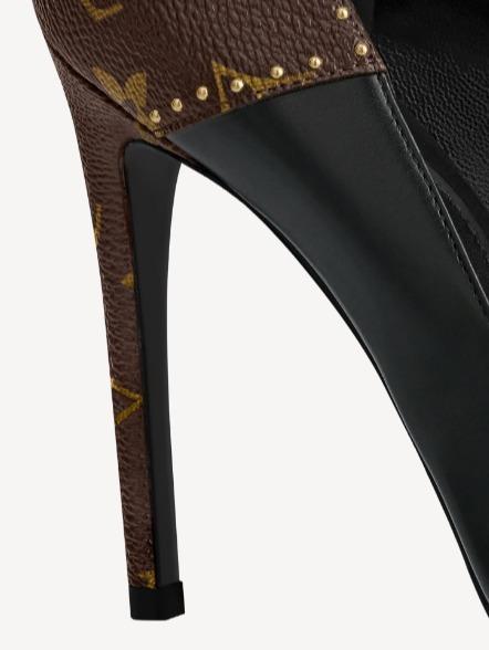 Louis Vuitton パンプス ヒール モノグラム 黒 スタッズ 1A8NA3