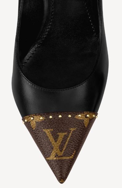 Louis Vuitton パンプス ヒール モノグラム 黒 スタッズ 1A8NA3
