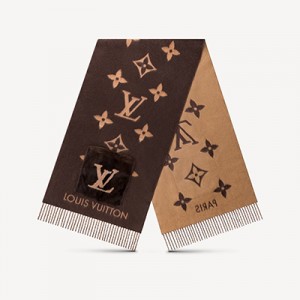 ルイヴィトン LV マフラー カシミア ミンクファー M76643