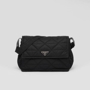 プラダ PRADA トップステッチ Re-Nylon ショルダーバッグ ブラック 2VD057_2DGW_F0002_V_OOO