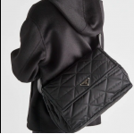 プラダ PRADA トップステッチ Re-Nylon ショルダーバッグ ブラック 2VD057_2DGW_F0002_V_OOO