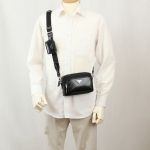 プラダ PRADA Re-Nylon xブラッシュドレザー ショルダーバッグ 2VH172 789 F0002 V OOT