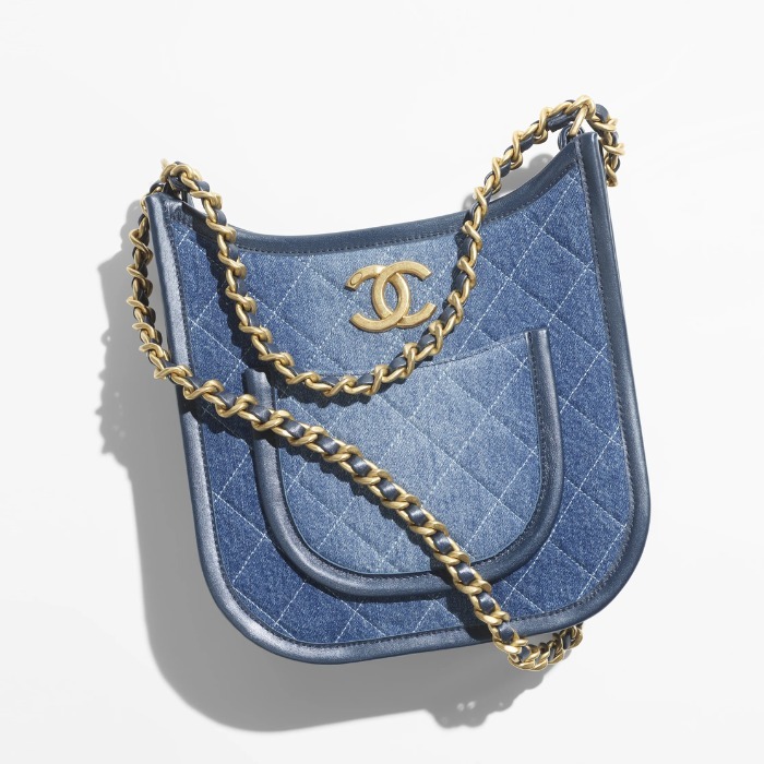 CHANEL デニム ホーボーバッグ ショルダーバッグ AS4532 B16714 NX158
