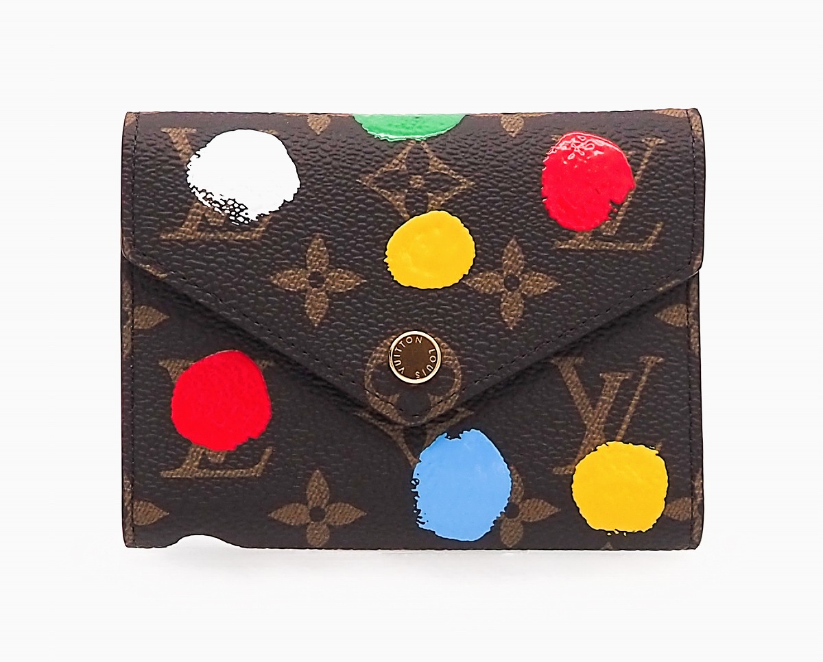 ルイ ヴィトン  LV×YK ポルトフォイユ･ヴィクトリーヌ ペインティッド ドット モノグラム･キャンバス 三つ折り財布 草間彌生 M81865
